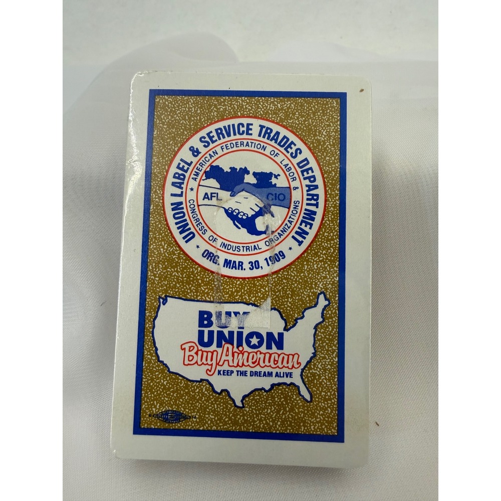 Vintage Hoyle AFL-CIO Union Label Playing Cards Buy American Made in USA Sealed